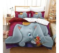 LLEERCFTY Dumbo Duvet Cover Sets 3 PCS Hotel Quality Quilt Cover Bed Sets Bed Covers with Pillowcases with Zipper Closure Ultra Soft Anti Allergic Microfiber Super King(260x220cm)