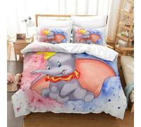 LLEERCFTY Dumbo Duvet Cover Sets 3 PCS Hotel Quality Quilt Cover Bed Sets Bed Covers with Pillowcases with Zipper Closure Ultra Soft Anti Allergic Microfiber Super King(260x220cm)