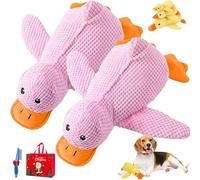 LLELEMAMO 2026 New Calming Duck Toy for Dogs, Calming Quack Duck Toys for Dogs Boredom, Soft Stuffed Pet Chew Toy, Bright Yellow Anxiety Dog Doll, for Indoor Puppy Small Dog (S,2D)
