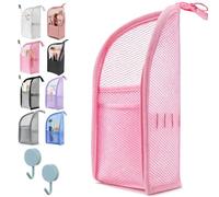 LLELEMAMO 2026 New Standing Toiletry Bag, Portable Lightweight Travel Toiletry Bag, Hanging EVA Mesh Cosmetic Waterproof Bags, Travel Essentials Foldable Organizer for Toiletries Toothbrush (E1)
