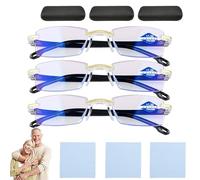 LLELEMAMO Clarity Blue Glasses, Automatic Adjustment Blues Ease Optics Glasses, Anti-Blues Light Eye Glass for Men/Women (3PCS)