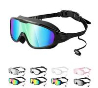LLELEMAMO Cosmic Goggles, 2025 New Cosmiccosmic Swim Goggles, Crosmicopic Swim Anti-fog Wide View UV Protection No-leak (Black-gold)
