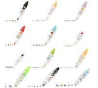 LLELEMAMO Infinite Decorative Pens, DIY Cute Animal Press Type Decorative Pens for Scrapbooking, DIY Lace Decoration Tape Pen for Kids, Diary Decorative Correction Tapes (12Pcs-B)