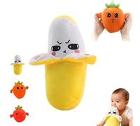 LLELEMAMO Interactive Music Plush Toy, Touch-Sensitive Fruit Body-Sensing Doll with 15 Sound Modes, Induction Singing Sensory Toy for Toddler Early Education and Family Group Play Games (Bananas)
