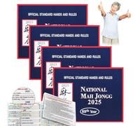 LLELEMAMO Mahjong Cards 2025 Large Size Card, Mah Jongg Cards 2025 Official Large Print, Official Hands and Rules 4 Pcs (Blue)