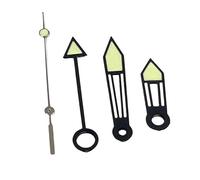 LLEOJO 1set Watch Accessories Black Edge Green Four Hands Green Luminous Watch Hand For NH34 Movement(9.5 14 15.5 15.5 mm)