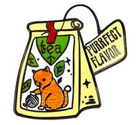 LLeraverppy Enamel Pin,Cat Tea Bag Lapel Pin,Cute Kitty Purrfegt Flavor Brooch,Gift For Friends Cat Lovers Teens Family,Denim Jacket,Canvas Bag,Backpack Accessory,Jewelry for DIY Decor,Pin Collection
