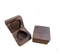 LLERRA Walnut Guitar Pick Storage Box, Can Hold Many Picks, I Pick You Always and Forever, Guitar Gifts for Boyfriend Husband, 1 Pack
