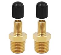 LLFYXM 2 Pack Brass Air Inflator Adapters 1/4" NPT Male, Valve Connector for Tire Inflation Compatible with Presta, Air Compressors, Pumps & Hose Fittings Durable Metal Tire Valve Adapter