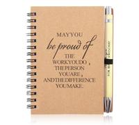 LLFYXM 2 Pcs Thank You Gifts for Colleagues Employee Appreciation Gifts Teacher Volunteer Appreciation Gifts Thank You Gifts for Women Inspirational Notebook Ballpoint Pen Kraft Lined Notepad