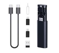LLFYXM Multi USB Charging Adapter Cable Kit with USB C to USB A to USB C,60W Fast Charging and Data Transfer, Travel Converter Set with SIM Card Tray Eject Too Storage Slots