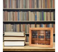 LLhappy Relief Anxiety Bookshelf with 200Books Miniature Library Wooden Shake Away Your A