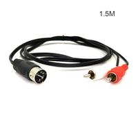 LLHCF 0.5M/1.5m 5 PIN DIN Male To 2RCA Male Video Lead Converter Cable Adapter For Electrophonic Video Cables Splitter Adapter