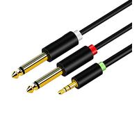 LLHCF 1/8 To 1/4 Stereo Cable 3.5mm To Double6.35mm For Home Entertainment And Professional Use For Piano Noise Reductions