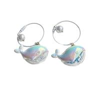 LLHCF 1 Pair Acrylic Whale Keychains Bag Charm Elegant Bag Hanging Pendant Acrylic Texture for Daily Use Or Present Fashionable Key Accessory