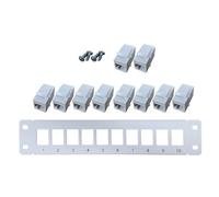 LLHCF 10 Port CAT5e RJ45 Through Coupler Panel With Back Wallmount Or Rackmount For CAT5eUTP STP Cabling