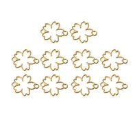 LLHCF 10x/Set Flower Metal Frame Open Bezel Setting Pendant Resin Jewelry Making For Press Flower Craft Necklace