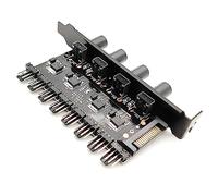 LLHCF 12V 4Pin/3Pin Fan Hub Speed Controller Knob 8 Port PC Case Cooling Cooler Fan Computer Regulator For Gamer