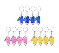 LLHCF 12x Clear Acrylic Ornaments Keychain Set Colourful Tassels Pencil Keychain Graduation Theme Student Keychain School Themed Keychain