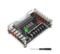 LLHCF 24Pin To 12Port USB Power Supply Adapter Board Voltages Display Toggle Switches For Multiple Hard Drives