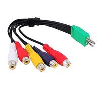 LLHCF 3.5mm+2.5mm Male To 5RCA Female Camcorders Adapter Connector Extension Cable High Performances Accessories Video Adapter Cable Cord