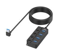 LLHCF 4 Port USB 2.0 Data Splitter Adapter With Individual Power Switches Fast Speed Easy Connection USB Converter