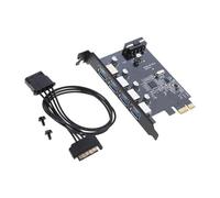 LLHCF 4Port USB3.0 PCI-E Expansion Card Chassis Power Supply (4 Pin 4P 5Gbps High-speed Expansion Card Splitter