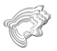 LLHCF 5pcs Bread Embossing Molds For Creative Baking Food Grade Stainless Steel Conchae Cutter Kitchen Cooking Accessories Stainless Steel Baking Set
