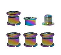 LLHCF 5Pcs Double Chainring Locking Screws High Strength Steel Bolts Colorful Disc Crankset Nut Steel Chainwheel Screws Bicycles Accesorios
