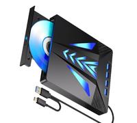 LLHCF 6-in-1 Multi-Port External Disc Drive With Memory Card Slot & High-Speed Data Transfer For Computers USB External Optical Drive