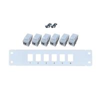 LLHCF 6 Port CAT5e RJ45 Through Coupler Panel With Back Wallmount Or Rackmount For CAT5eUTP STP Cabling