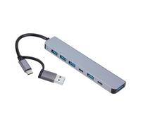 LLHCF 7 In-1 UsbC Adapter TypeC Multiports Adapter UsbC Hub With 2 TypeC Port 5 USB 2 Type C Ports Hub For Laptops