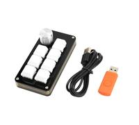 LLHCF 7 Keys Keyboard With 1 Knob Customizable Gaming Video Editing Programming Small Macro Keypad Backlit