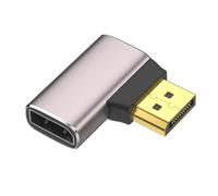 LLHCF 8K DisplayPort 1.4 Adapter 90 Degree Gold Plated Adapter Right Angled DisplayPort Male To Female Vertical Connectors Converter Converter