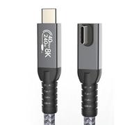 LLHCF 90 Degree USB Cable 240W Fast Charging USB C Cord 40Gbps High Speed Data Transfer Supports 8K@60HZ Display Data Cable C