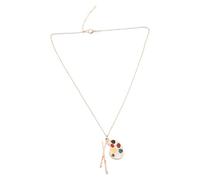LLHCF Artistic Creation Palettes Pendant With Brushes Easy To Use Fashion Necklace For Designers And Art Enthusiasts Daily Use