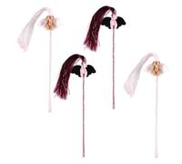 LLHCF Blingbling Tassels Fairy Toy Cats Wand Toy Fairy Teaser With Cartoon Bear Rod For Indoor Felines Play