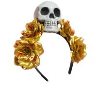 LLHCF Bloody Witch Costume Hair Hoop Day Of The Dead Dark Blood Skull Hair Styling For Live Show Headband For Carnivals