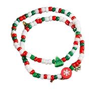 LLHCF Christmas Santa Snowman Soft Clay Mismatched Bead 3 Styles Handmade 18cm Holiday Jewelry Gift Soft Clay Beaded Wristband