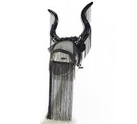 LLHCF Devil Horns Headband Chain For Women Fringes Masquerade Antelope Headband Halloween Horn Headwear