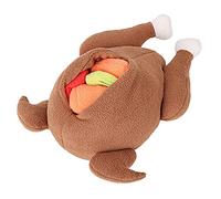 LLHCF Dog Snuffle Chew For Puppy Teething Soft Plush Roasted Chicken Hide & Seek Foraging Game For Small Dogs