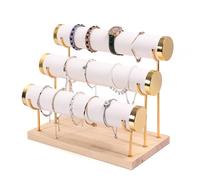 LLHCF Elegant Solid Wood Jewelry Display Stand Wood Jewelry Rack Watch Display Holder Wood