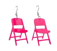 LLHCF Fashion Folding Chair Dangle Earrings Funny Pendant Earrings Creative Acrylic Backrest Chair Earrings Party Jewelry