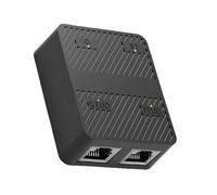 LLHCF Gigabit Ethernet Splitter 1 To 2 High Speeds 100/1000Mbps Internet Splitter 1 In 2 Out Splitter With Power Cable