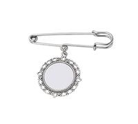 LLHCF Heat Transfer Brooch Wedding Charms Lace Frame Round Aluminum Sheet Photo Frame Pendant Suitable for Holiday Craft Brooch Pendant