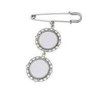 LLHCF Heat Transfer Brooch Wedding Charms Lace Frame Round Aluminum Sheet Photo Frame Pendant Suitable for Holiday Craft Brooch Pendant