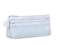 LLHCF High Capacity Pencil Case 2 Compartment Pouches Clear Bag Portable Organiser Travel Makeup Multi Compartment Pen Storage
