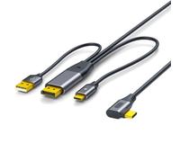 LLHCF Highly Speed DisplayPort To USB C Cable 4K@60Hz Touches Control For Mobile Monitors Studio Displays Gaming Devices DP To USB C Cable For Mobile Monitor