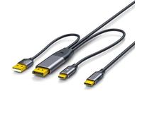 LLHCF Highly Speed DisplayPort To USB C Cable 4K@60Hz Touches Control For Mobile Monitors Studio Displays Gaming Devices DP To USB C Cable For Mobile Monitor