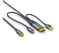 LLHCF Highly Speed DisplayPort To USB C Cable 4K@60Hz Touches Control For Mobile Monitors Studio Displays Gaming Devices DP To USB C Cable For Mobile Monitor